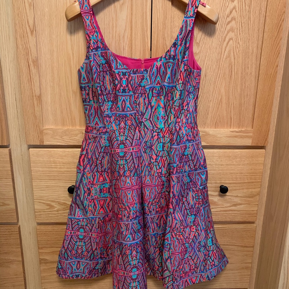 Nanette Lepore fit and flare cotton blend dress 6